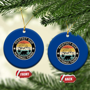 Protect Our National Parks Ceramic Ornament Bear Wildlife Retro Mountain Graphic TS02 1pc Blue Print Your Wear