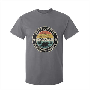 Protect Our National Parks T Shirt For Kid Bear Wildlife Retro Mountain Graphic TS02 Charcoal Print Your Wear