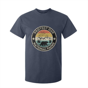 Protect Our National Parks T Shirt For Kid Bear Wildlife Retro Mountain Graphic TS02 Navy Print Your Wear