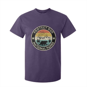 Protect Our National Parks T Shirt For Kid Bear Wildlife Retro Mountain Graphic TS02 Purple Print Your Wear