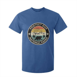 Protect Our National Parks T Shirt For Kid Bear Wildlife Retro Mountain Graphic TS02 Royal Blue Print Your Wear