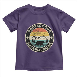 Protect Our National Parks Toddler T Shirt Bear Wildlife Retro Mountain Graphic TS02 Purple Print Your Wear
