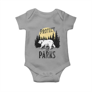 Protect Our Parks Baby Onesie Retro Bear Forest Nature Graphic TS02 Sport Gray Print Your Wear