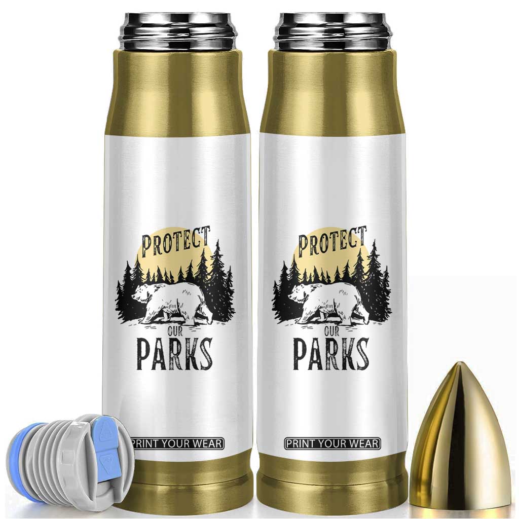 Protect Our Parks Bullet Tumbler Retro Bear Forest Nature Graphic TS02 White Print Your Wear