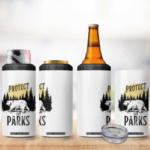 Protect Our Parks 4 in 1 Can Cooler Tumbler Retro Bear Forest Nature Graphic TS02 Print Your Wear