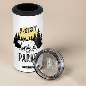 Protect Our Parks 4 in 1 Can Cooler Tumbler Retro Bear Forest Nature Graphic TS02 Print Your Wear