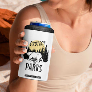Protect Our Parks 4 in 1 Can Cooler Tumbler Retro Bear Forest Nature Graphic TS02 Print Your Wear