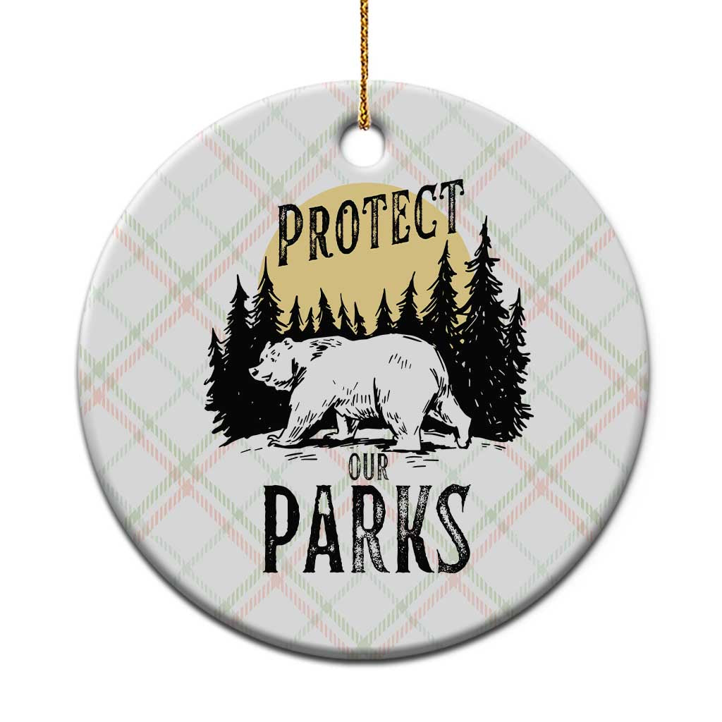 Protect Our Parks Ceramic Ornament Retro Bear Forest Nature Graphic TS02 1pc Christmas Plaid Print Your Wear
