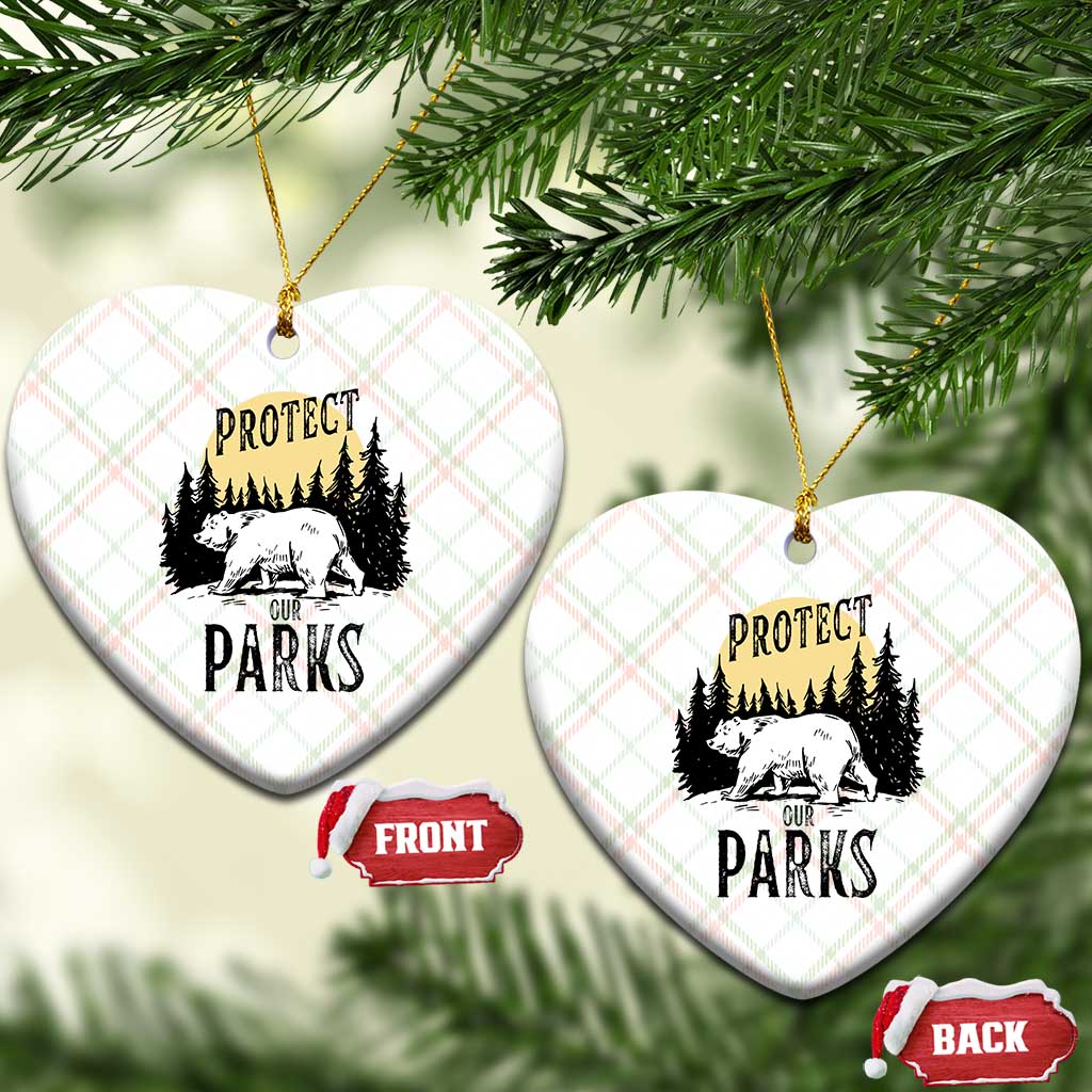 Protect Our Parks Ceramic Ornament Retro Bear Forest Nature Graphic TS02 Print Your Wear