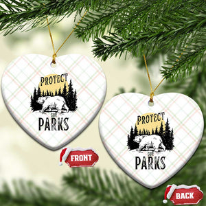 Protect Our Parks Ceramic Ornament Retro Bear Forest Nature Graphic TS02 Print Your Wear
