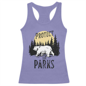 Protect Our Parks Racerback Tank Top Retro Bear Forest Nature Graphic TS02 Violet Print Your Wear