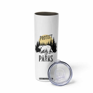 Protect Our Parks Skinny Tumbler Retro Bear Forest Nature Graphic TS02 Print Your Wear