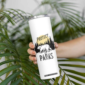 Protect Our Parks Skinny Tumbler Retro Bear Forest Nature Graphic TS02 Print Your Wear