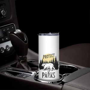 Protect Our Parks Skinny Tumbler Retro Bear Forest Nature Graphic TS02 Print Your Wear