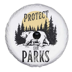 Protect Our Parks Spare Tire Cover Retro Bear Forest Nature Graphic TS02 Print Your Wear