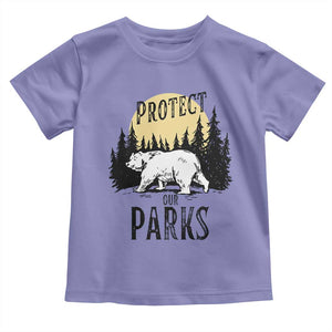 Protect Our Parks Toddler T Shirt Retro Bear Forest Nature Graphic TS02 Violet Print Your Wear