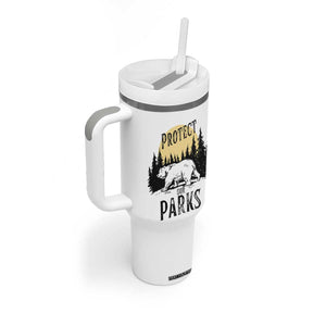 Protect Our Parks Tumbler With Handle Retro Bear Forest Nature Graphic TS02 Print Your Wear