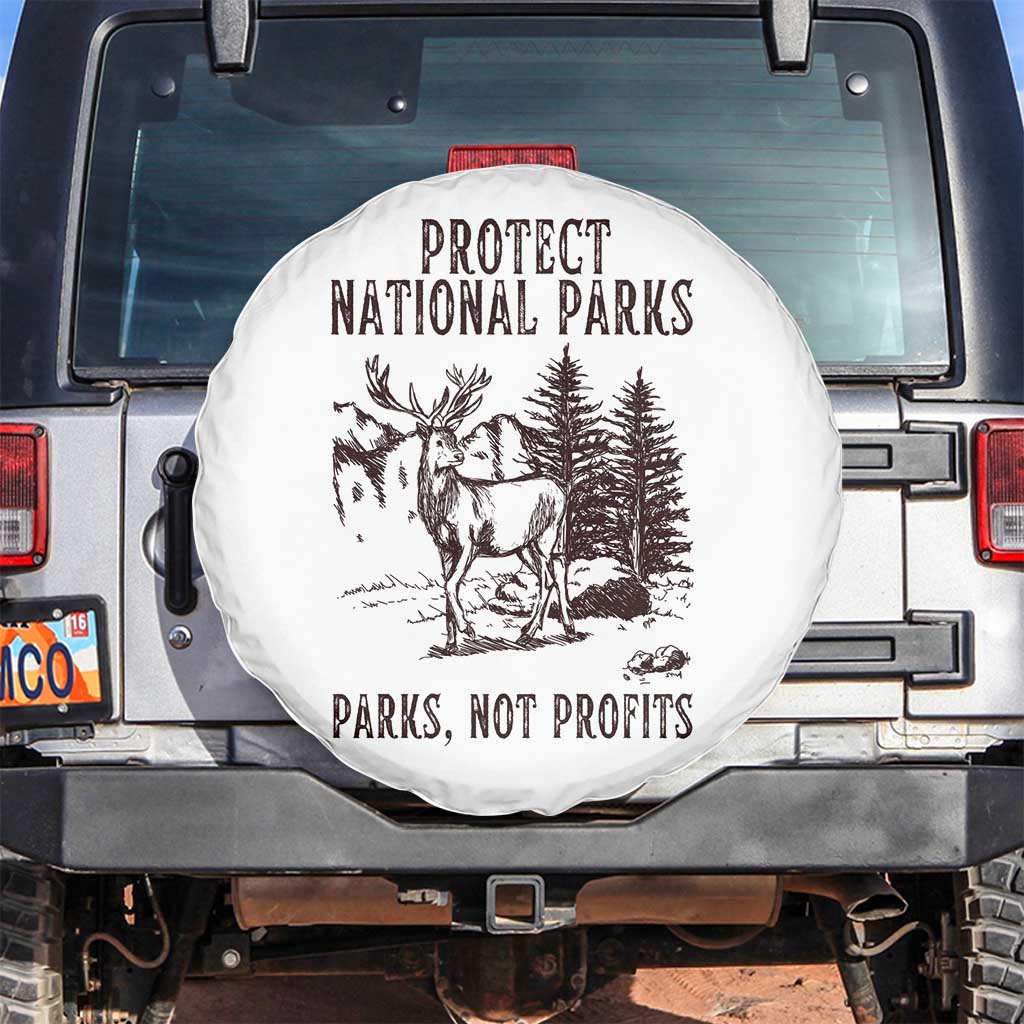 Protect National Parks Spare Tire Cover Support Parks Not Profits Deer TS02 No hole White Print Your Wear