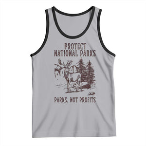 Protect National Parks Tank Top Support Parks Not Profits Deer TS02 Athletic Heather Black Print Your Wear