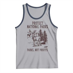 Protect National Parks Tank Top Support Parks Not Profits Deer TS02 Athletic Heather Navy Print Your Wear
