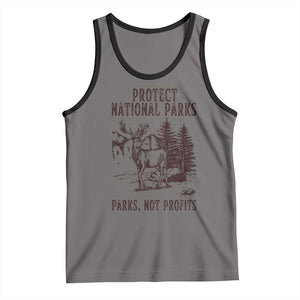 Protect National Parks Tank Top Support Parks Not Profits Deer TS02 Deep Heather Black Print Your Wear