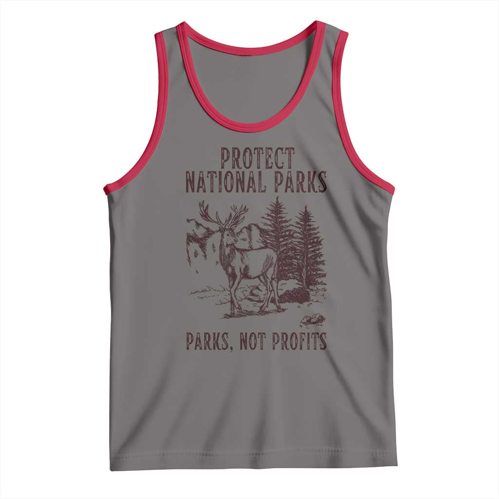 Protect National Parks Tank Top Support Parks Not Profits Deer TS02 Deep Heather Red Print Your Wear