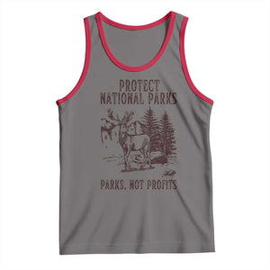 Protect National Parks Tank Top Support Parks Not Profits Deer TS02 Deep Heather Red Print Your Wear