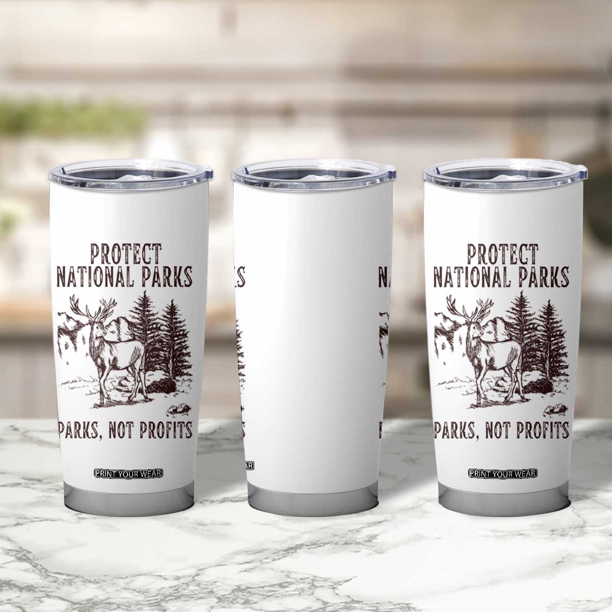 Protect National Parks Tumbler Cup Support Parks Not Profits Deer TS02 Print Your Wear