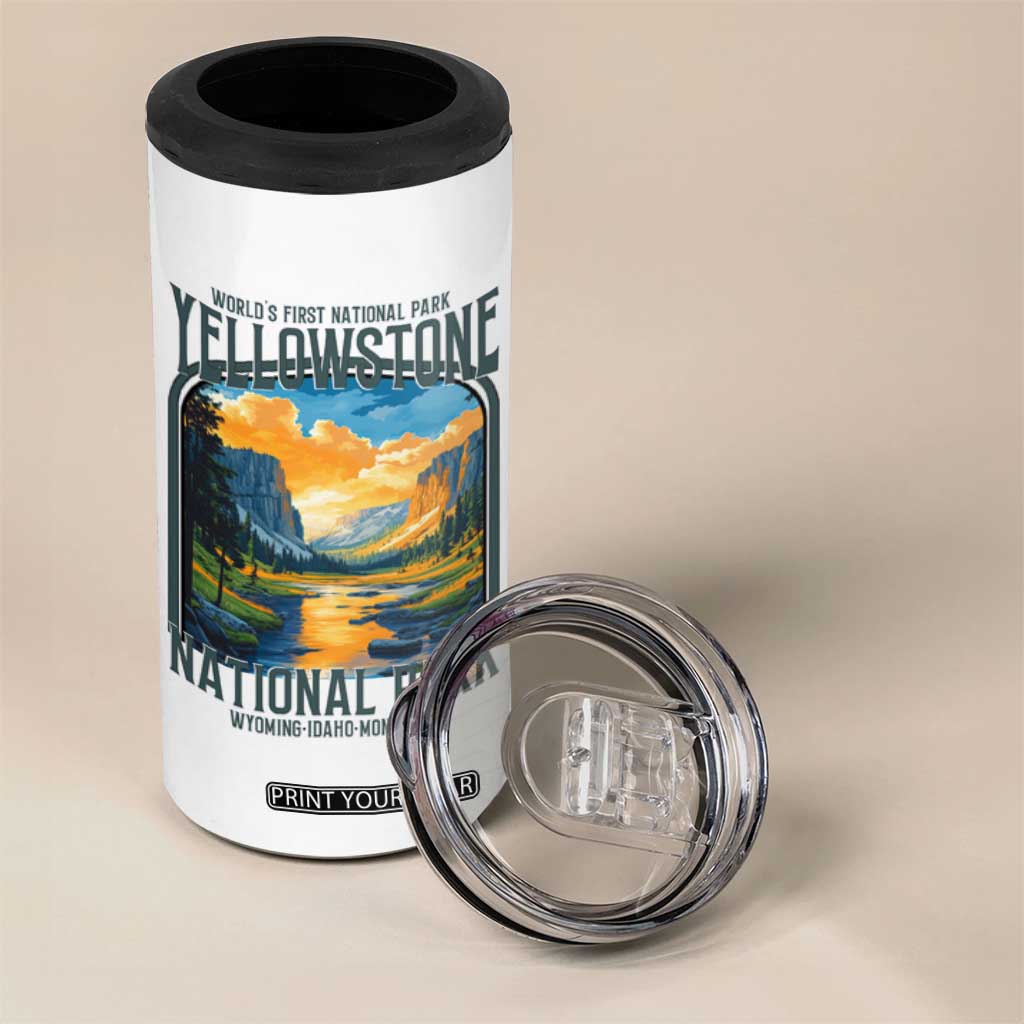 Yellowstone National Park 4 in 1 Can Cooler Tumbler Worlds First NP Retro Vintage Graphic TS02 Print Your Wear