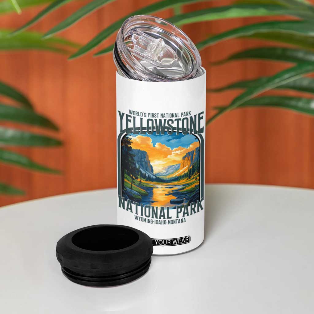 Yellowstone National Park 4 in 1 Can Cooler Tumbler Worlds First NP Retro Vintage Graphic TS02 Print Your Wear