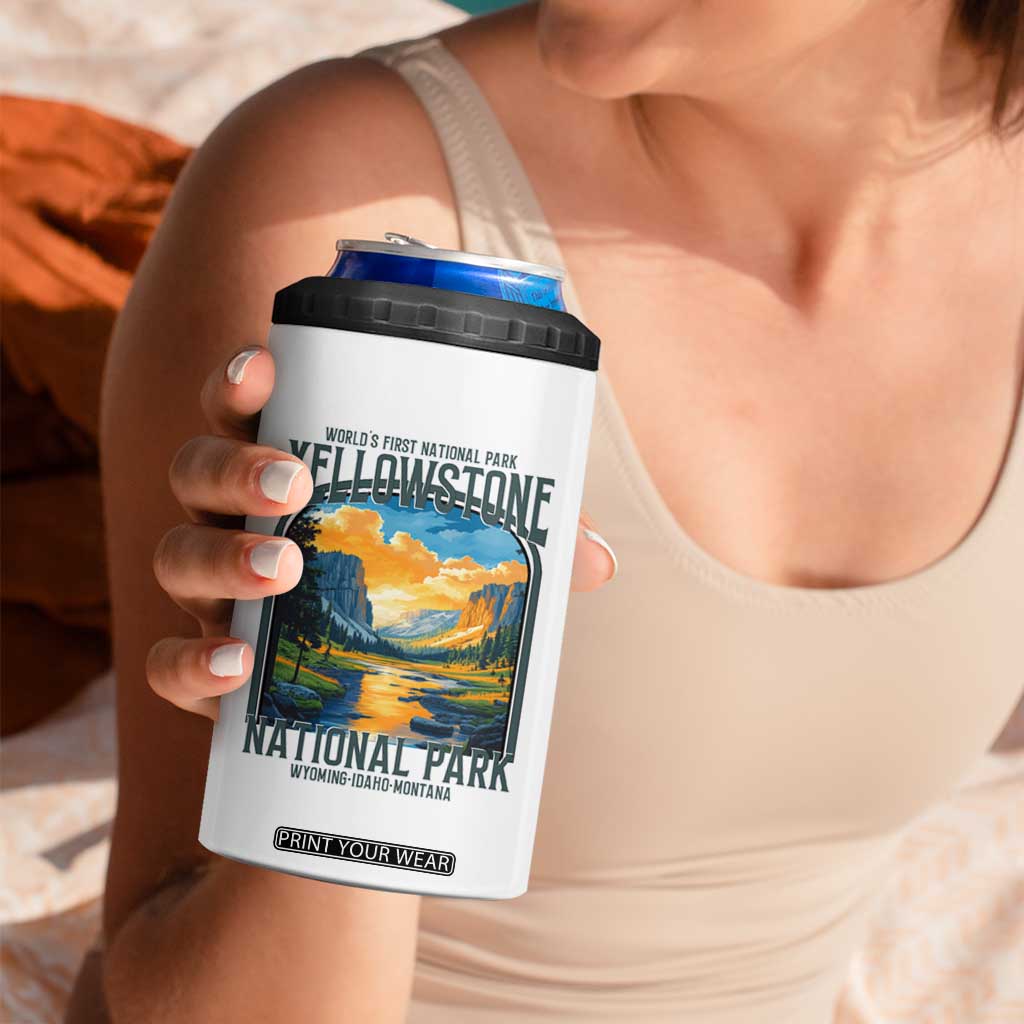 Yellowstone National Park 4 in 1 Can Cooler Tumbler Worlds First NP Retro Vintage Graphic TS02 Print Your Wear