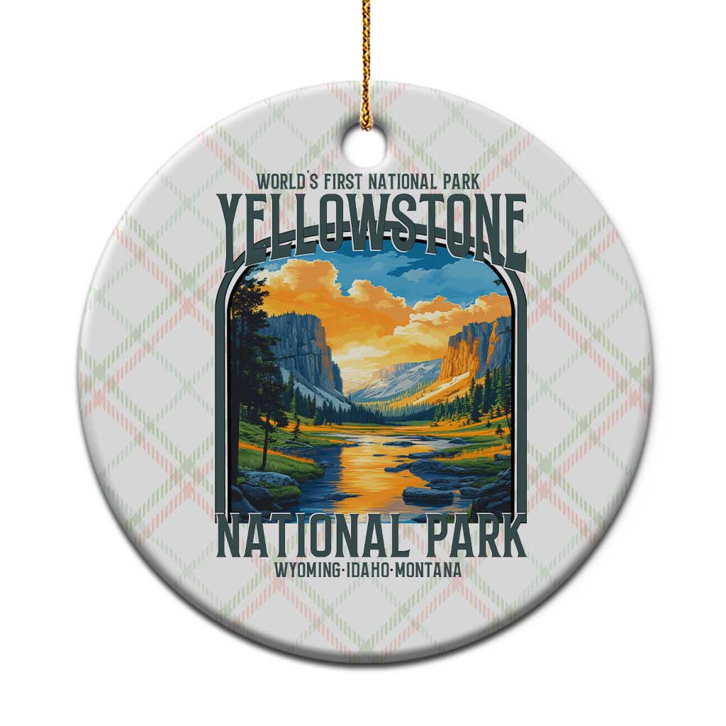 Yellowstone National Park Ceramic Ornament Worlds First NP Retro Vintage Graphic TS02 1pc Christmas Plaid Print Your Wear