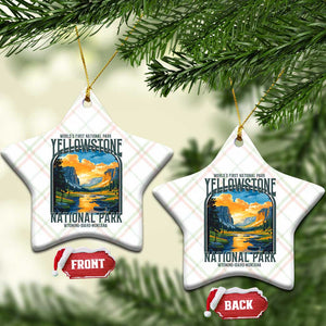 Yellowstone National Park Ceramic Ornament Worlds First NP Retro Vintage Graphic TS02 Print Your Wear