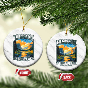 Yellowstone National Park Ceramic Ornament Worlds First NP Retro Vintage Graphic TS02 1pc White Marble Print Your Wear