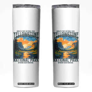 Yellowstone National Park Skinny Tumbler Worlds First NP Retro Vintage Graphic TS02 White Print Your Wear