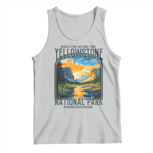 Yellowstone National Park Tank Top Worlds First NP Retro Vintage Graphic TS02 Ash Print Your Wear
