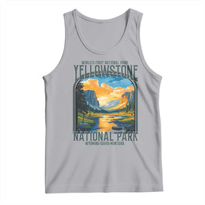 Yellowstone National Park Tank Top Worlds First NP Retro Vintage Graphic TS02 Athletic Heather Print Your Wear