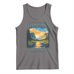 Yellowstone National Park Tank Top Worlds First NP Retro Vintage Graphic TS02 Deep Heather Print Your Wear