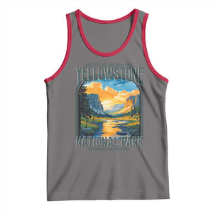 Yellowstone National Park Tank Top Worlds First NP Retro Vintage Graphic TS02 Deep Heather Red Print Your Wear