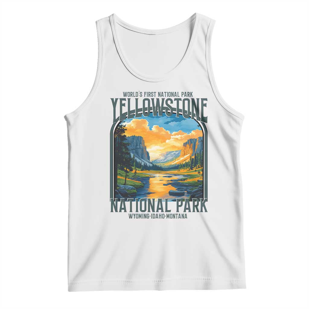 Yellowstone National Park Tank Top Worlds First NP Retro Vintage Graphic TS02 White Print Your Wear
