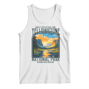 Yellowstone National Park Tank Top Worlds First NP Retro Vintage Graphic TS02 White Print Your Wear