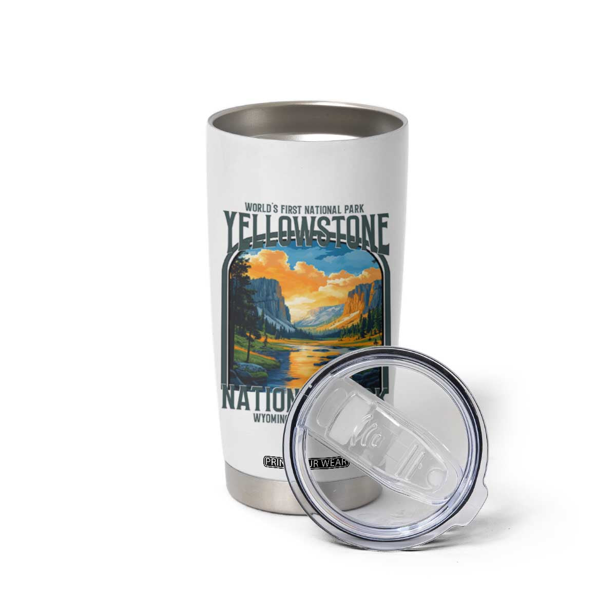 Yellowstone National Park Tumbler Cup Worlds First NP Retro Vintage Graphic TS02 Print Your Wear