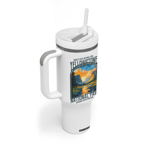 Yellowstone National Park Tumbler With Handle Worlds First NP Retro Vintage Graphic TS02 Print Your Wear