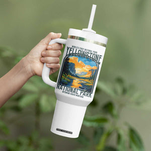 Yellowstone National Park Tumbler With Handle Worlds First NP Retro Vintage Graphic TS02 Print Your Wear