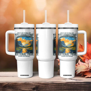 Yellowstone National Park Tumbler With Handle Worlds First NP Retro Vintage Graphic TS02 Print Your Wear
