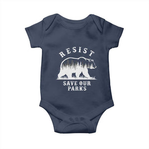 Resist Save Our Parks Baby Onesie Bear US National Parks Wildlife Nature TS02 Navy Print Your Wear