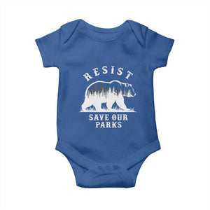 Resist Save Our Parks Baby Onesie Bear US National Parks Wildlife Nature TS02 Royal Blue Print Your Wear