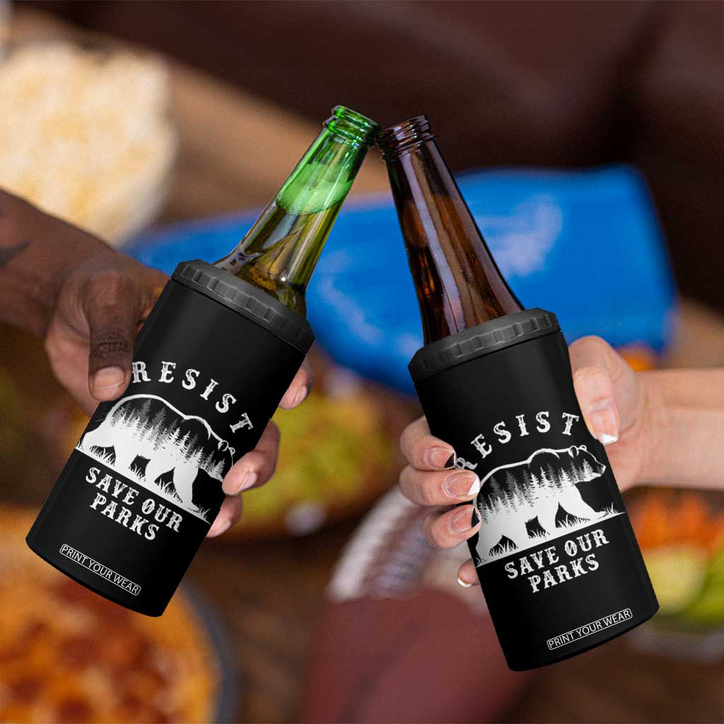 Resist Save Our Parks 4 in 1 Can Cooler Tumbler Bear US National Parks Wildlife Nature TS02 Print Your Wear