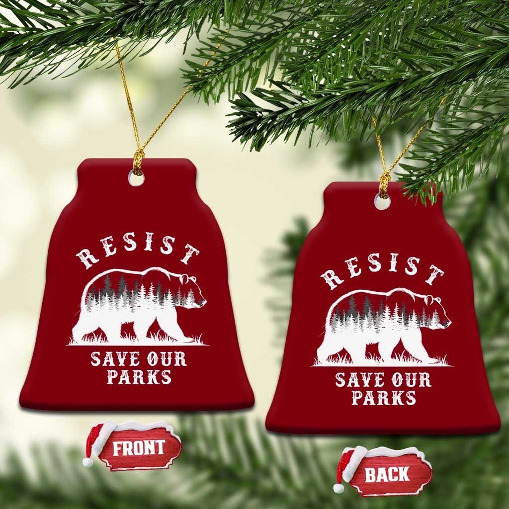 Resist Save Our Parks Ceramic Ornament Bear US National Parks Wildlife Nature TS02 Print Your Wear