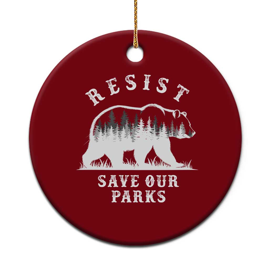 Resist Save Our Parks Ceramic Ornament Bear US National Parks Wildlife Nature TS02 1pc Red Print Your Wear